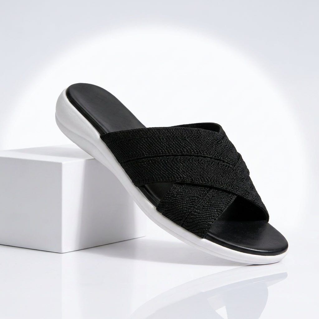 Women's Woven Slide Sandals Slip On Casual Summer Shoes
