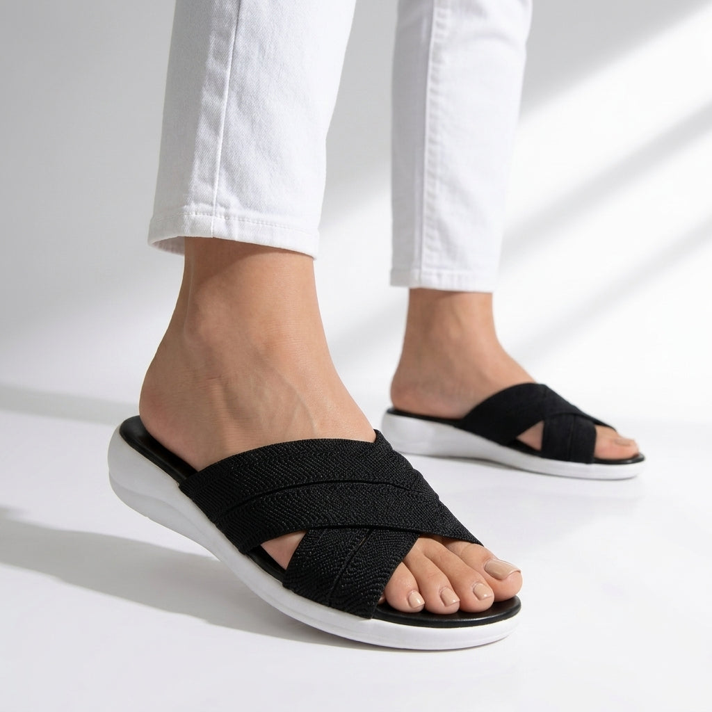 Women's Woven Slide Sandals Slip On Casual Summer Shoes