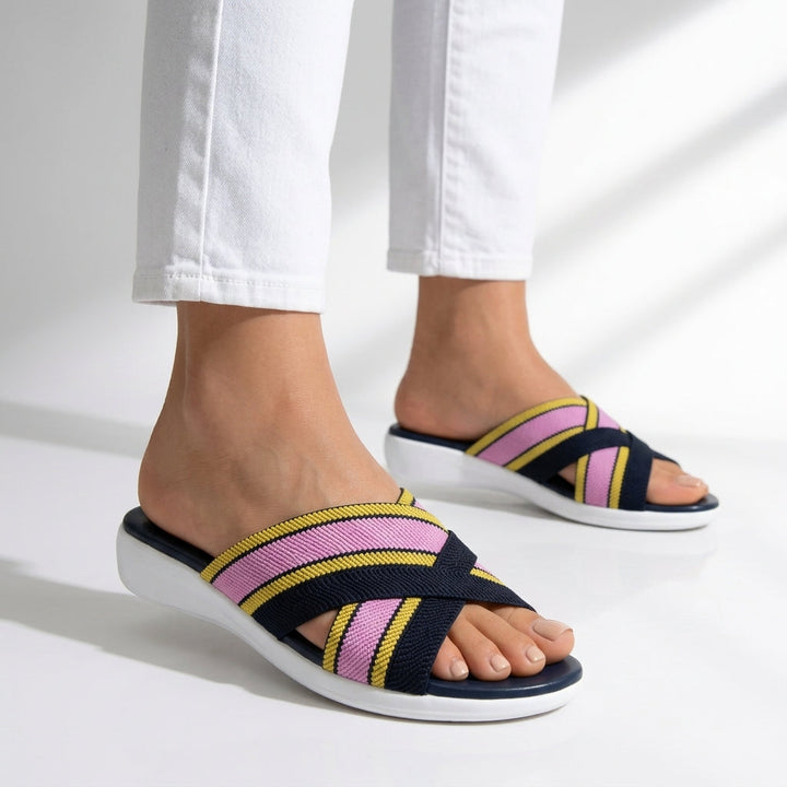 Women's Woven Slide Sandals Slip On Casual Summer Shoes