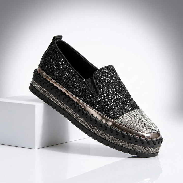 Women's Sequin Slip-On Sneakers Sparkle Casual Shoes