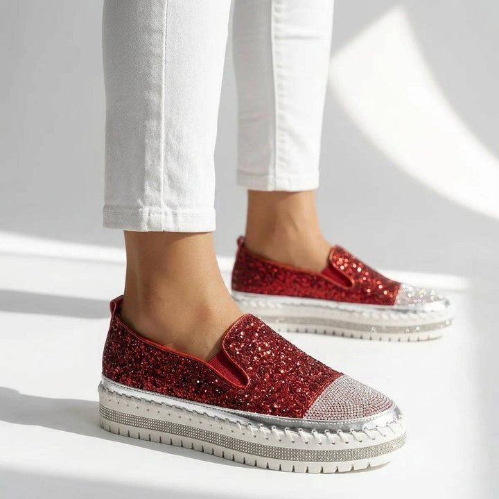 Women's Sequin Slip-On Sneakers Sparkle Casual Shoes