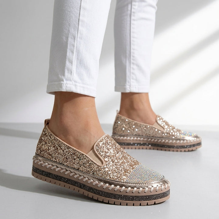 Women's Sequin Slip-On Sneakers Sparkle Casual Shoes