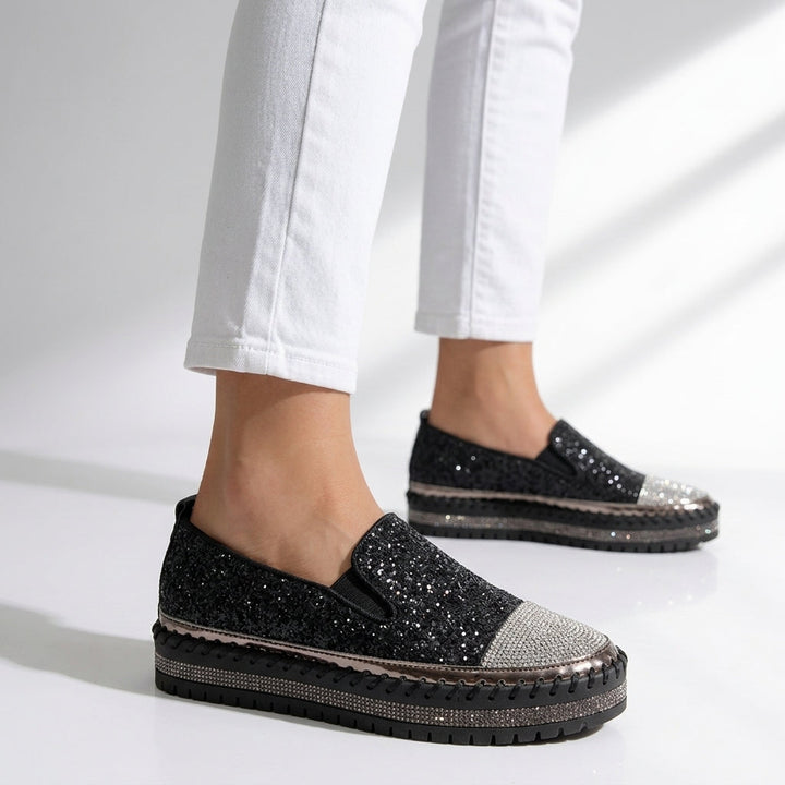 Women's Sequin Slip-On Sneakers Sparkle Casual Shoes