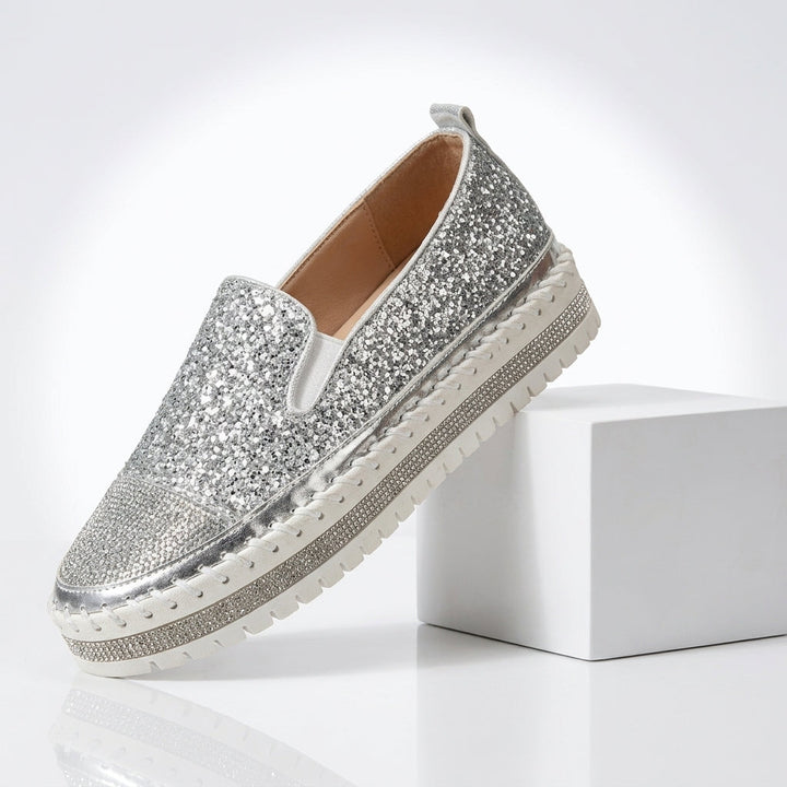 Women's Sequin Slip-On Sneakers Sparkle Casual Shoes