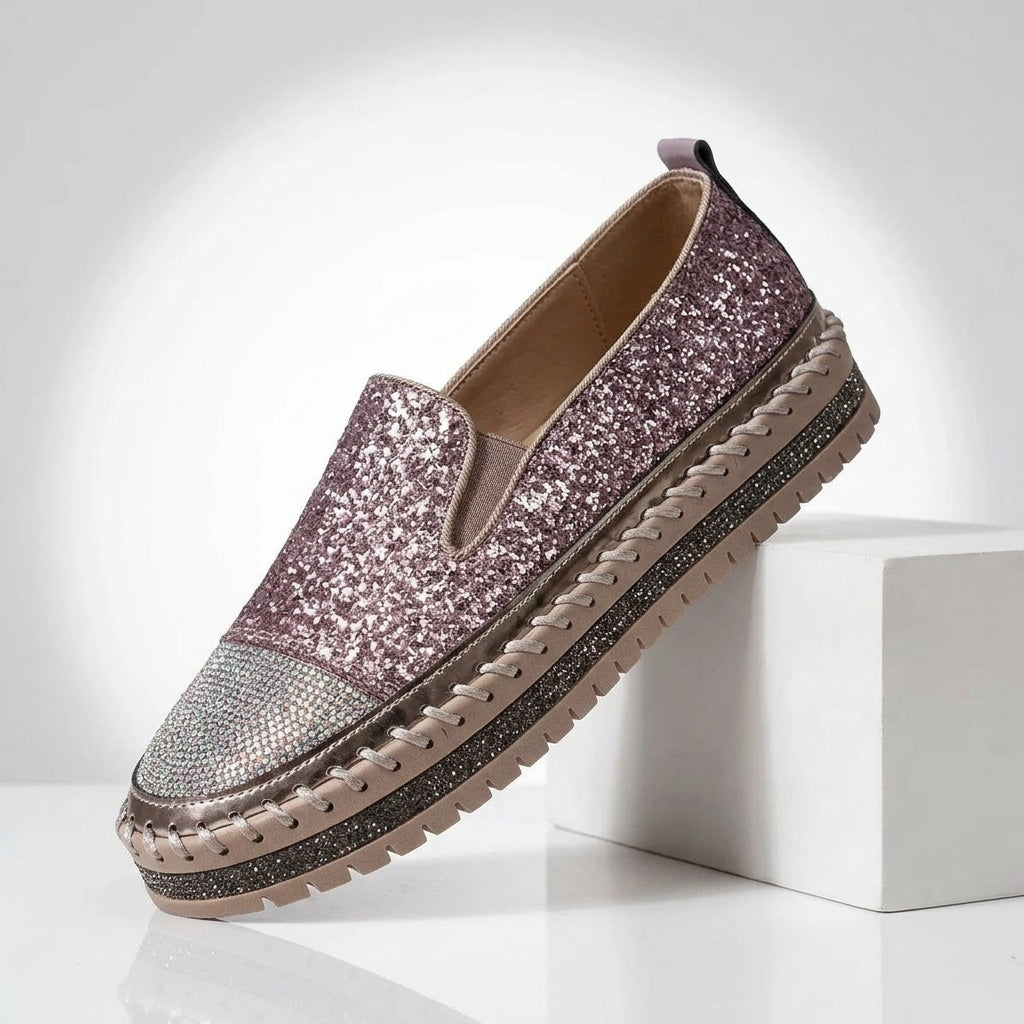 Women's Sequin Slip-On Sneakers Sparkle Casual Shoes