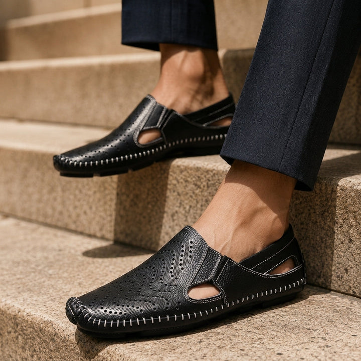 Leonardo Italian Leather Sandals | Men's Handcrafted Casual Slides