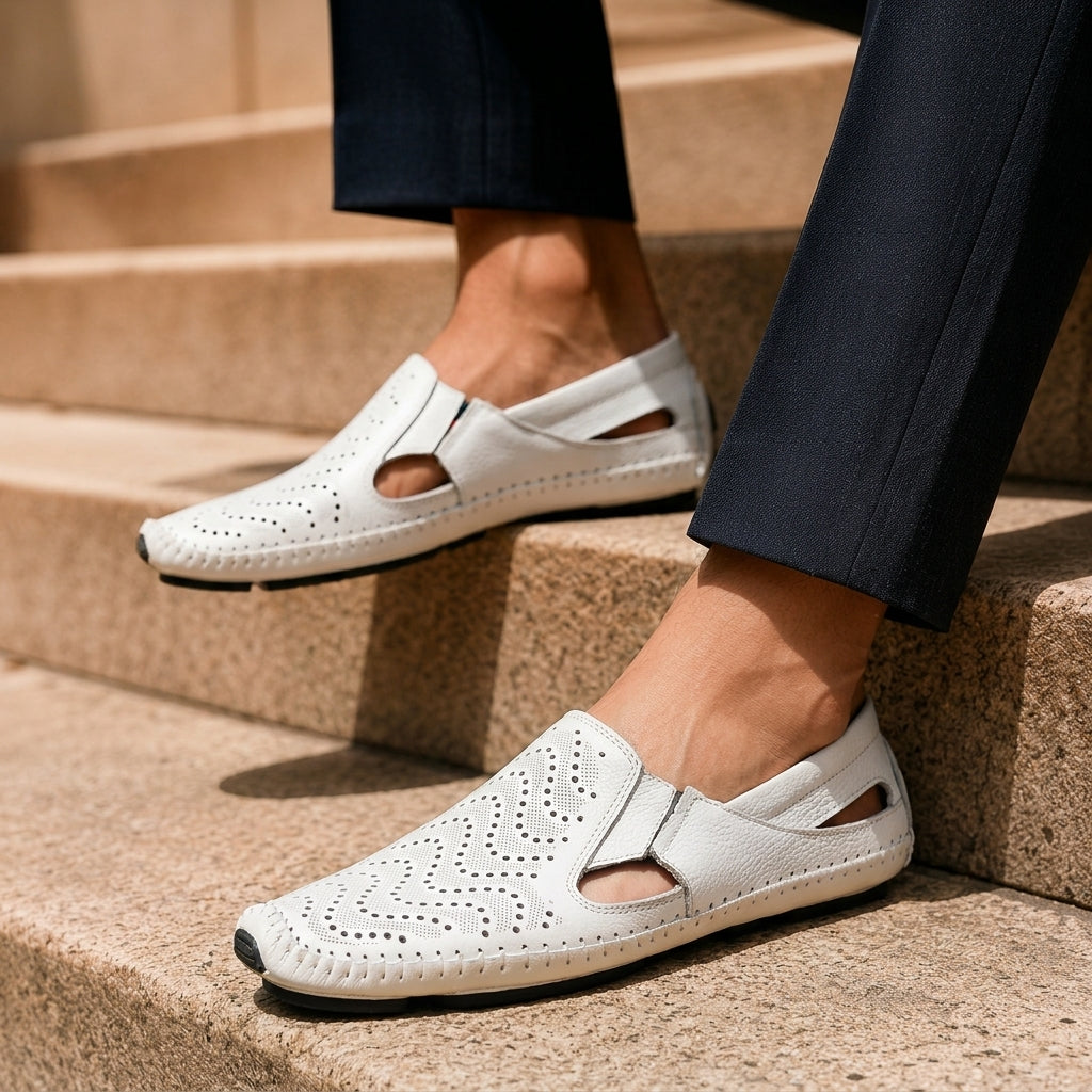 Leonardo Italian Leather Sandals | Men's Handcrafted Casual Slides