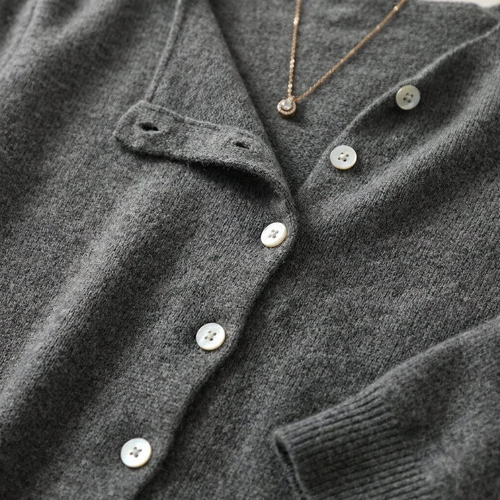 Grisnova Button-Front Ribbed Cardigan – Women Knit Sweater Crew Neck Office Casual Everyday Classic Cardigan
