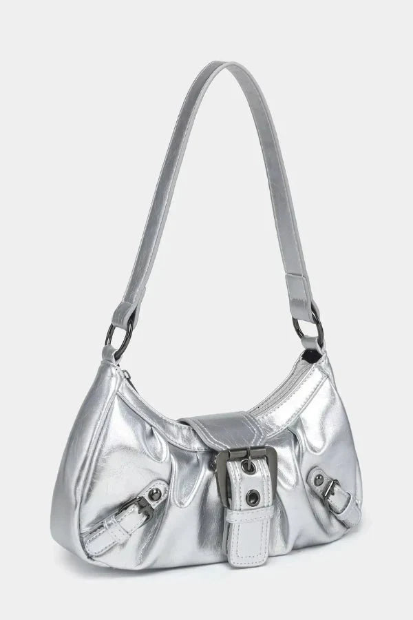 Adriel Shoulder Bag - PU Leather Statement Buckle Style