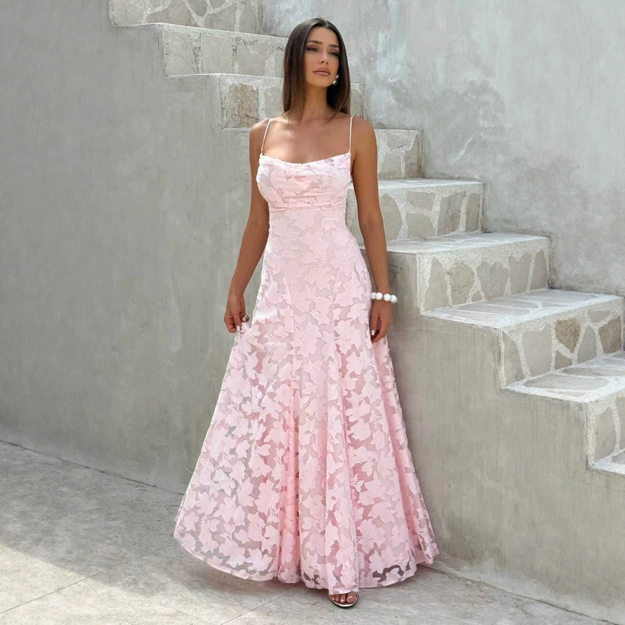 Floral Lace Maxi Dress for Special Occasions-HighTouch