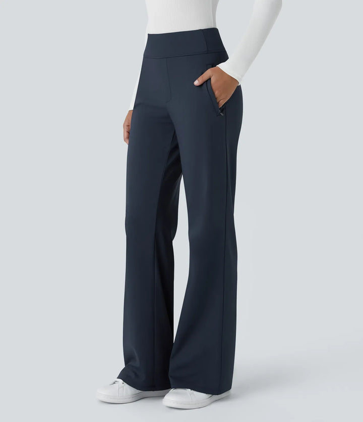 Halara Flex DayStretch Mid Rise Side Zipper Pocket Work Flare Pants