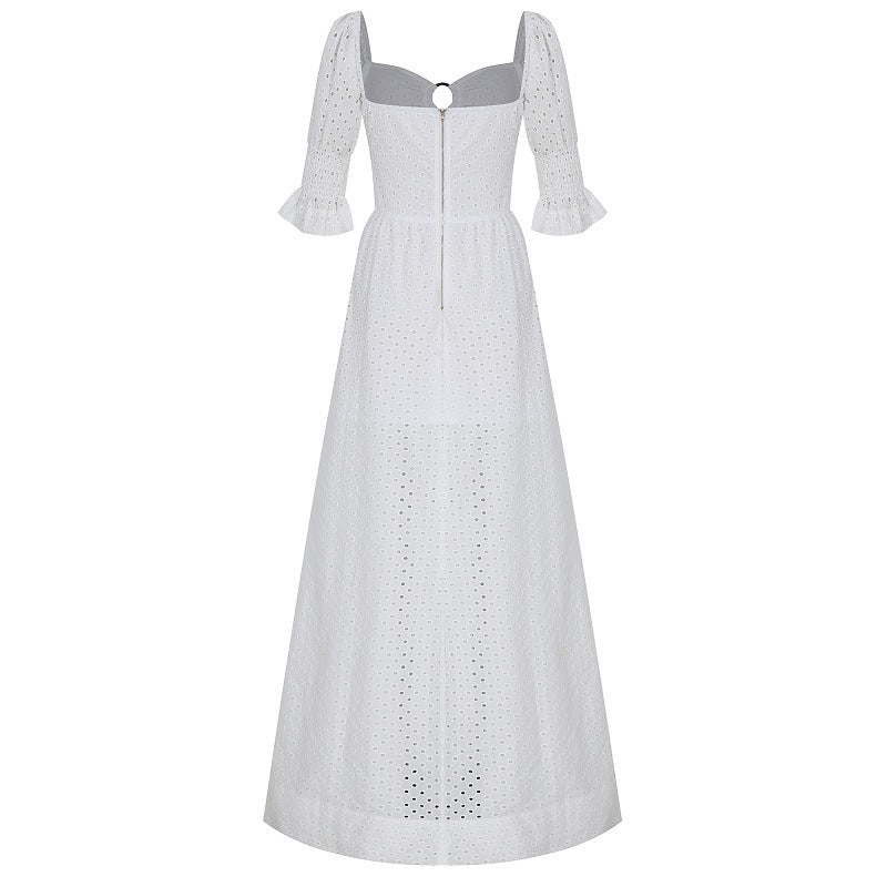 Women's Cotton Linen Short Sleeve Dress-HighTouch