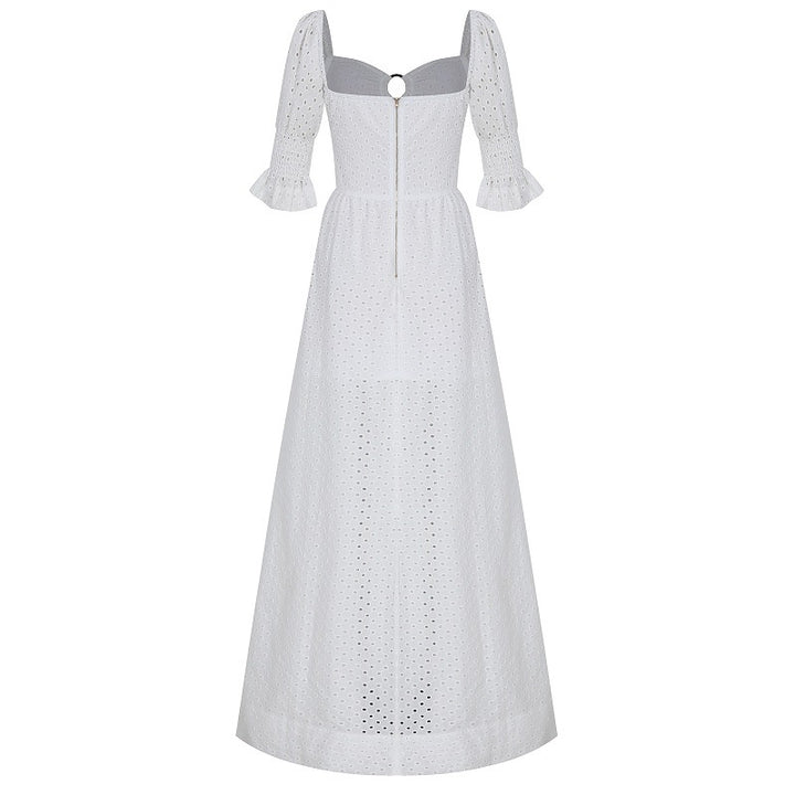 Women's Cotton Linen Short Sleeve Dress-HighTouch