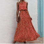 Women's Printed Maxi Lace Dress – Romantic Long Dress-HighTouch