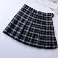 Women’s High-Waist College Skirt – Plaid Pleated Academic Mini