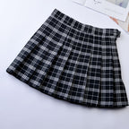 Women’s High-Waist College Skirt – Plaid Pleated Academic Mini