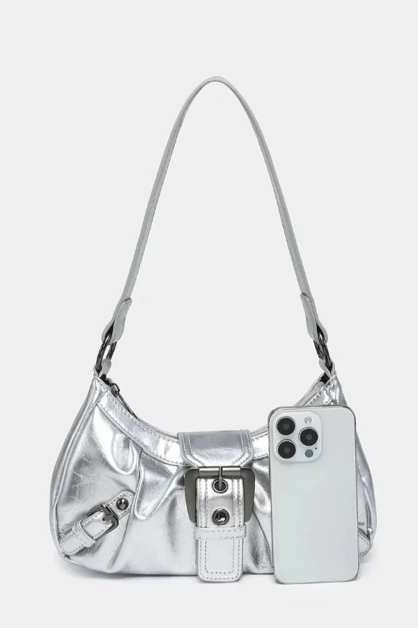 Adriel Shoulder Bag - PU Leather Statement Buckle Style