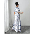 Summer Fashion Short-Sleeve Printed Dress-HighTouch