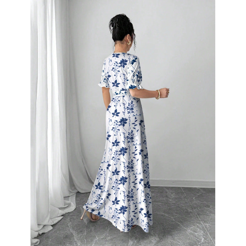 Summer Fashion Short-Sleeve Printed Dress-HighTouch
