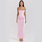 Slim Tube Top Long Dress Sexy Fashion Bandeau Backless Party Evening Dresses For Women Clothing-HighTouch