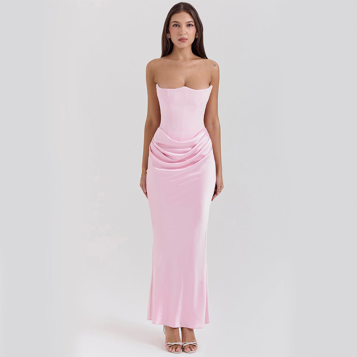 Slim Tube Top Long Dress Sexy Fashion Bandeau Backless Party Evening Dresses For Women Clothing-HighTouch
