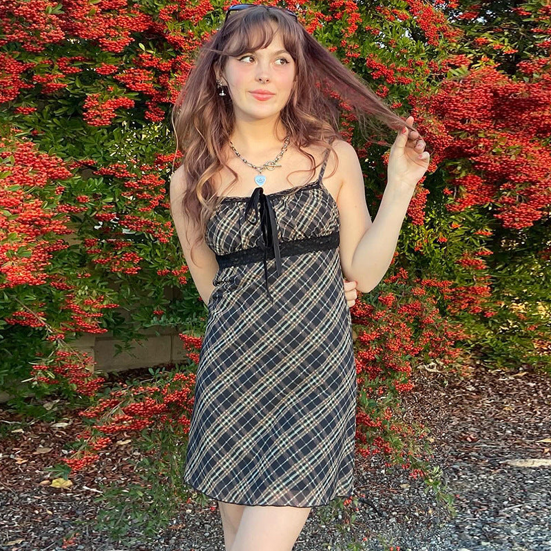 Women's Sweet High-Waist A-Line Mini Dress-HighTouch