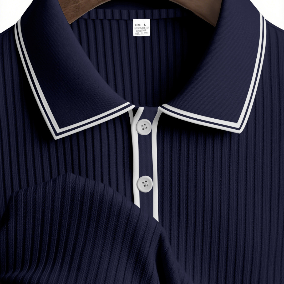 Men's Long Sleeve Polo Shirt – Lightweight & Breathable