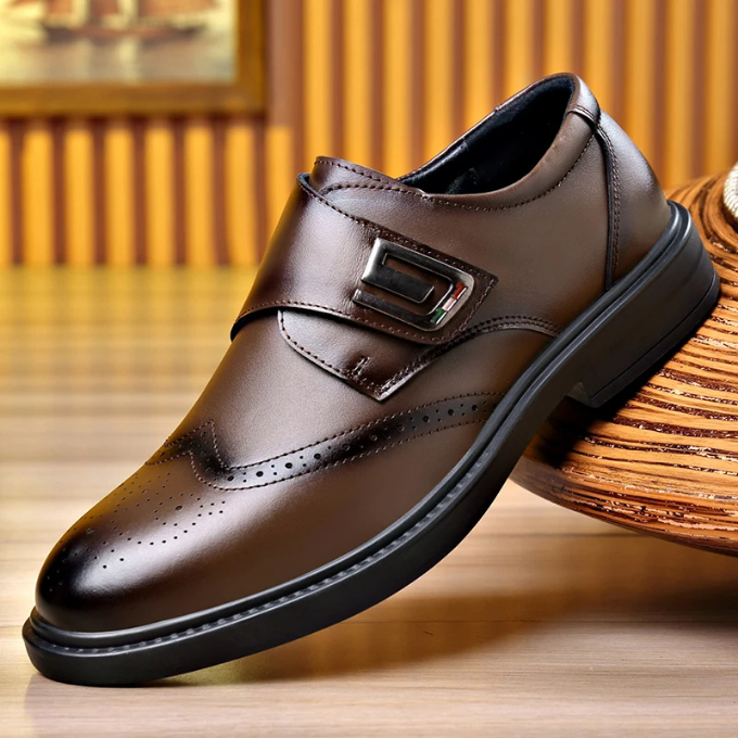 Men's Full-Grain Leather Slip-On Dress Shoes