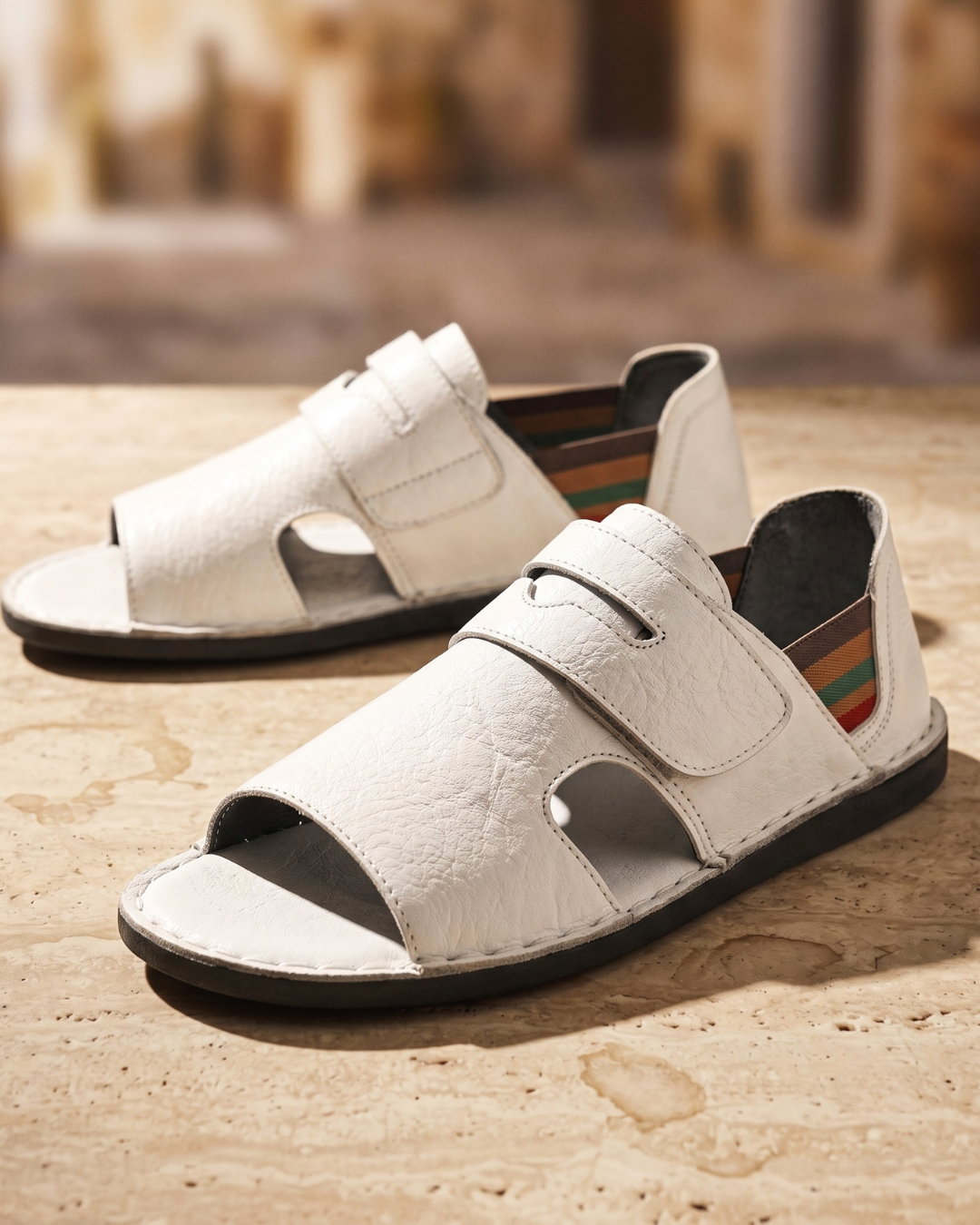 Men's Orthopedic Leather Sandals | Arch Support Walking Slides