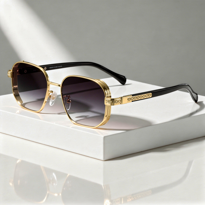 Men's Square Sunglasses with UV400 Protection
