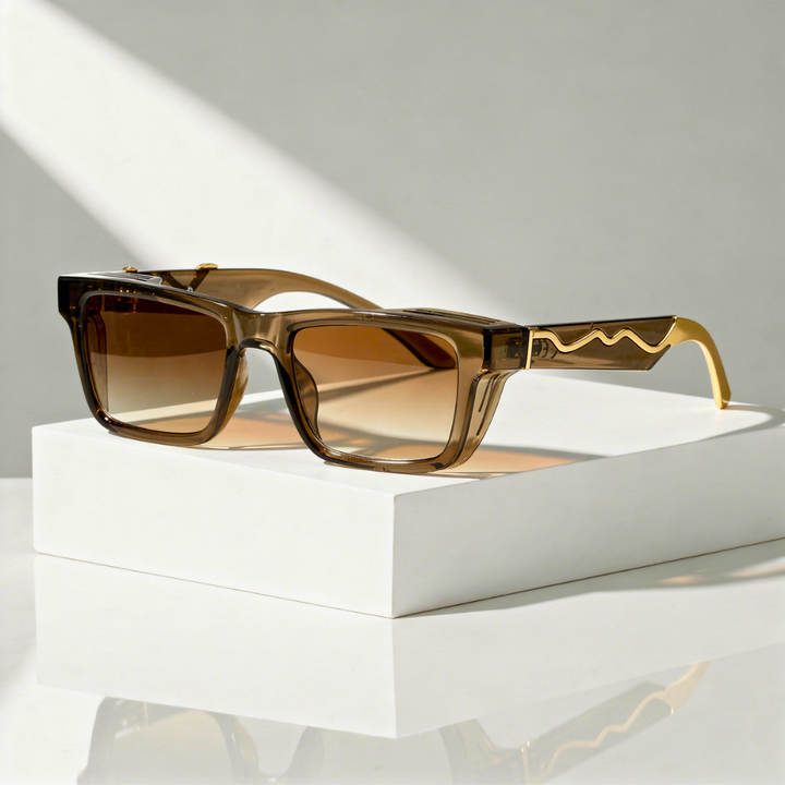 Men's Rectangular Sunglasses with UV400 Protection