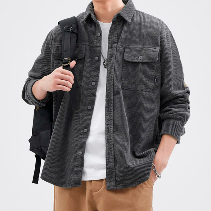 Men's Corduroy Button-Up Shirt – Relaxed Fit