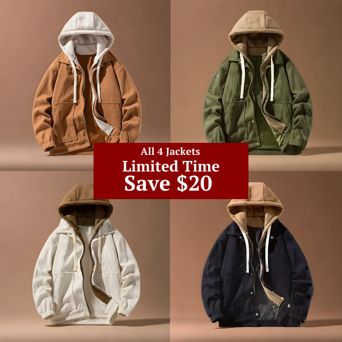 Men's Insulated Corduroy Jacket with Hood