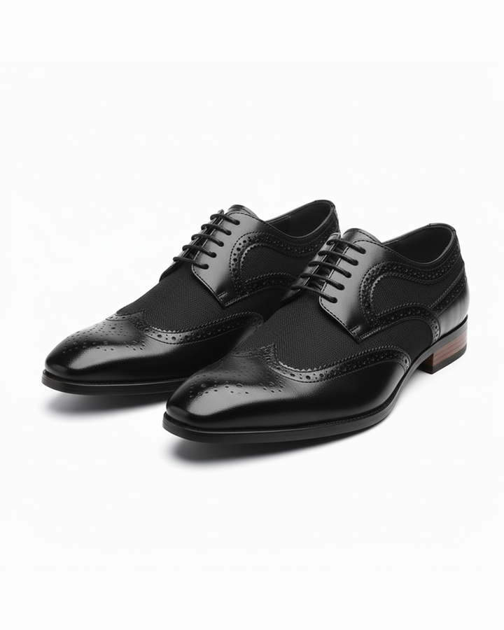 Men's Two-Tone Brogue Oxford Shoes | Classic Leather Spectator Shoes