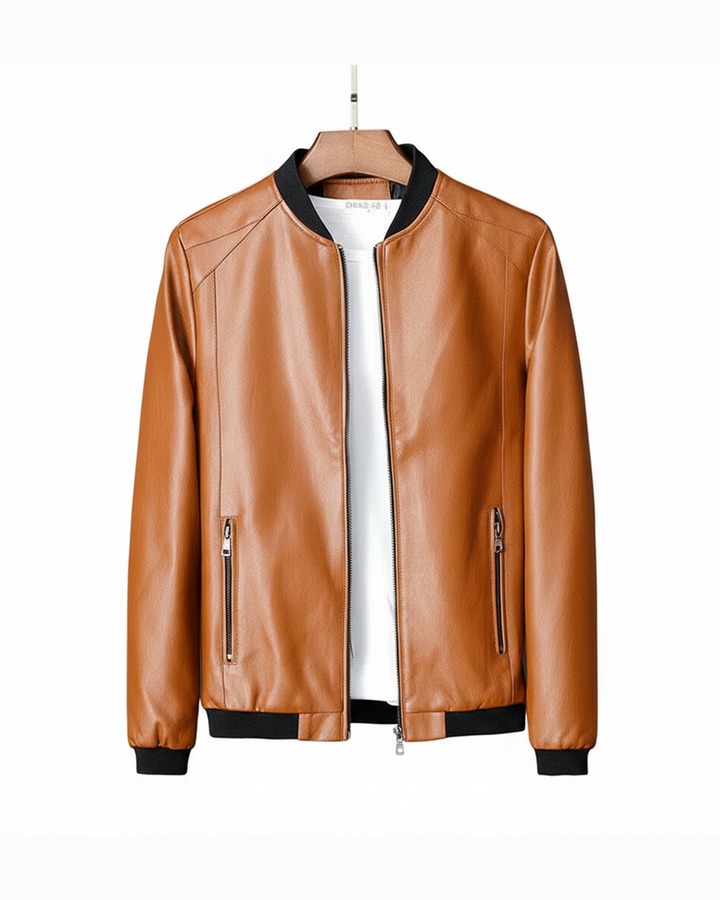 Men's Vegan Leather Jacket – Water Resistant