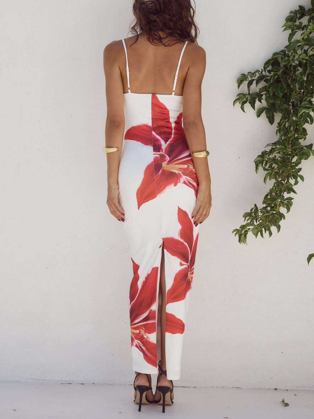 Abstract Onvergetelijke Bloemenprint Maxi-jurk
