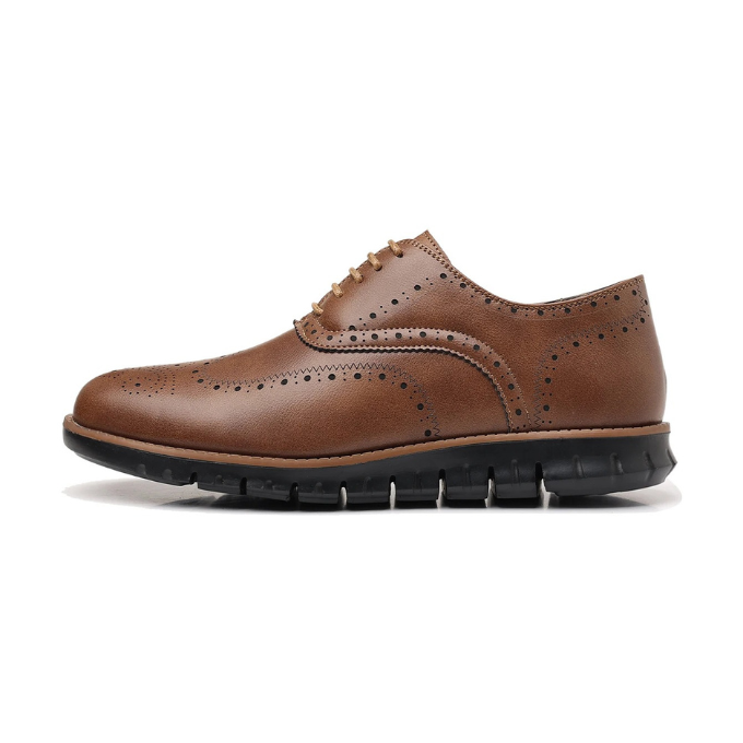 Men's Brogue Sneakers | Casual Leather Wingtip Dress Shoes