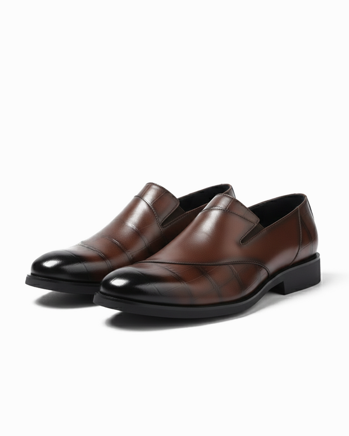 Men’s Leather Loafers – Glossy Slip-On Style