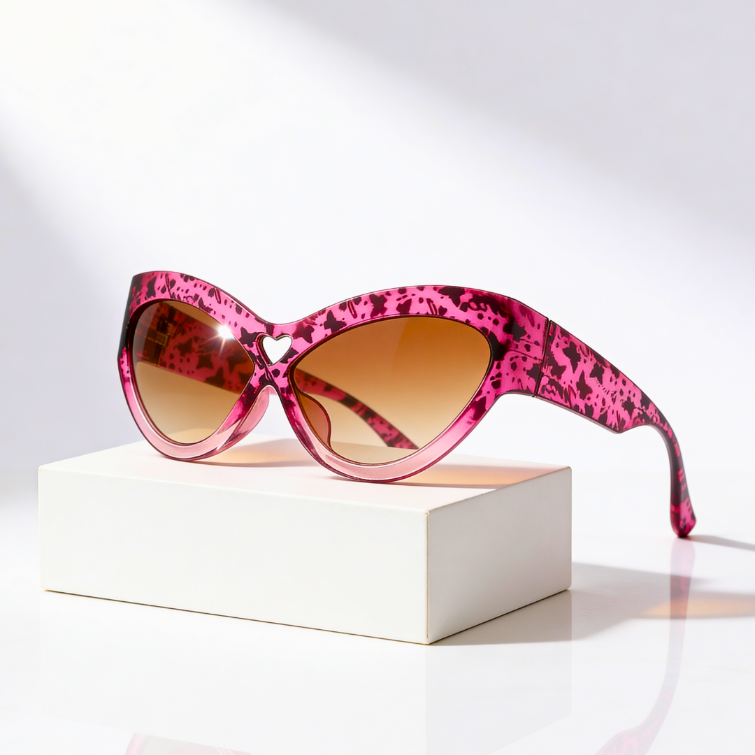 Women's UV400 Cat-Eye Sunglasses – Heart Detail