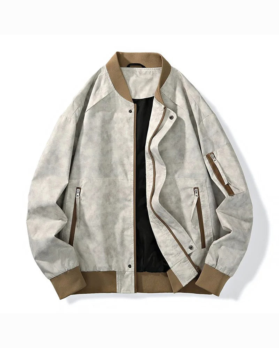 Men's Stonewash Denim Bomber Jacket