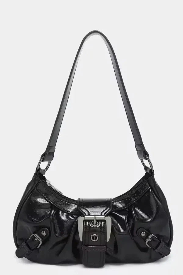 Adriel Shoulder Bag - PU Leather Statement Buckle Style