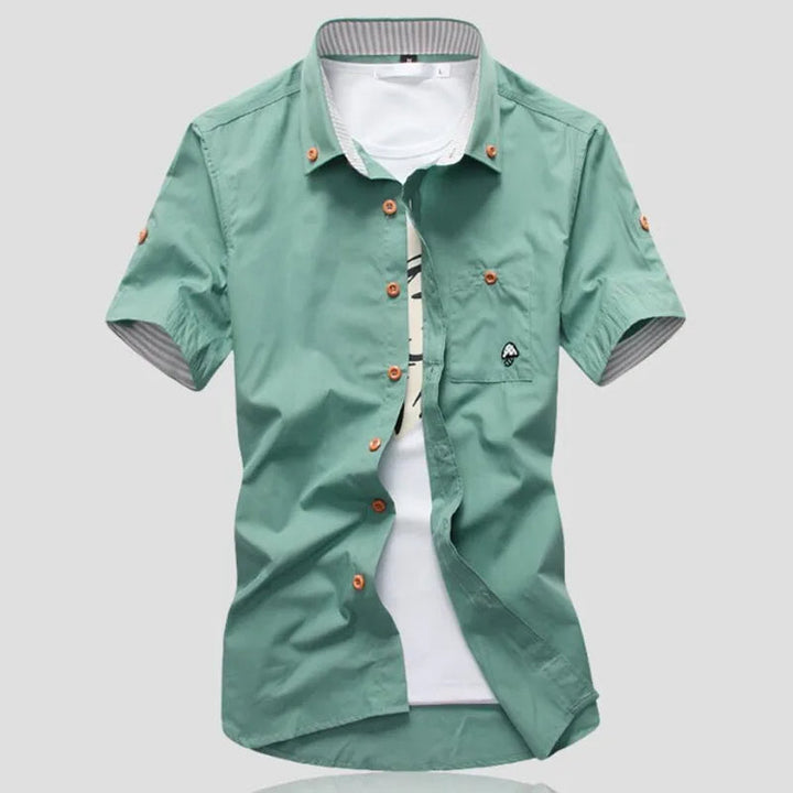 Men's Cotton Button-Up Shirt – Lightweight & Breathable