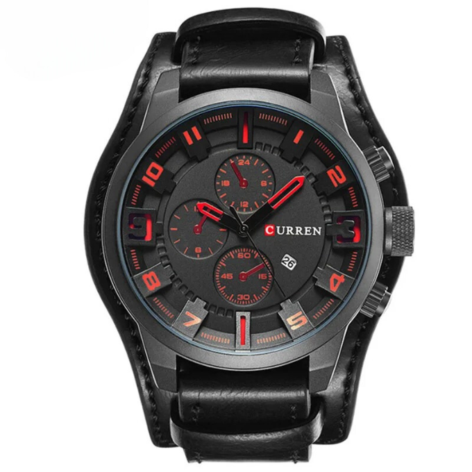 Men's Leather Chronograph Watch | Cowhide Strap