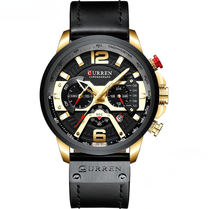 Men's Wood & Steel Chronograph Watch | Luxury Quartz Wristwatch
