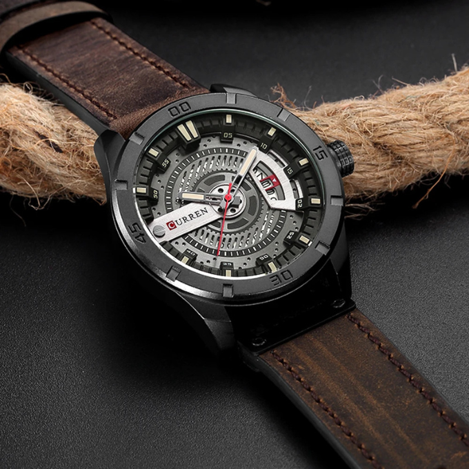Men's Leather Watch – Curren Classic Chronograph