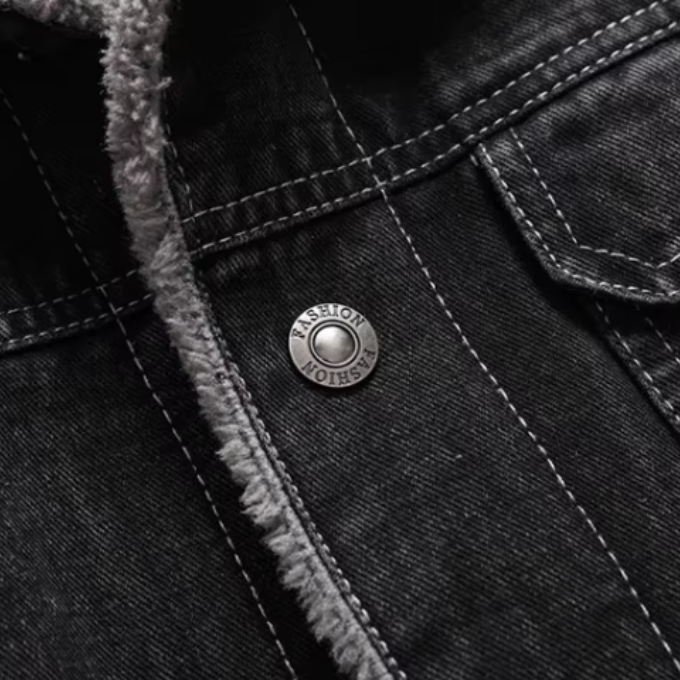 Men's Fleece Lined Denim Trucker Jacket
