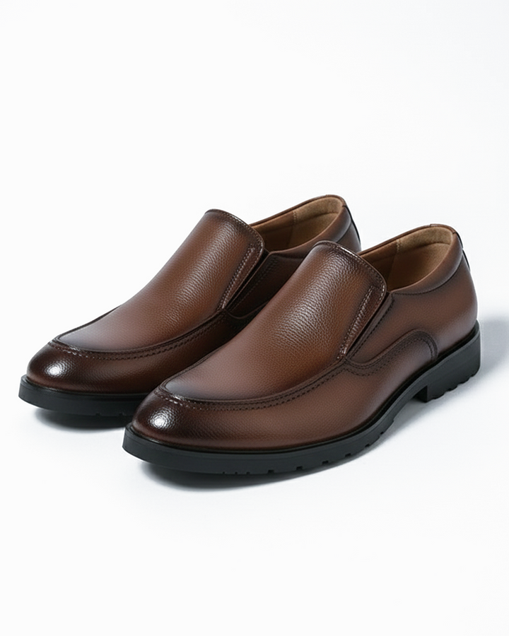 Men's Leather Slip-On Loafers | Classic Business Casual Dress Shoes