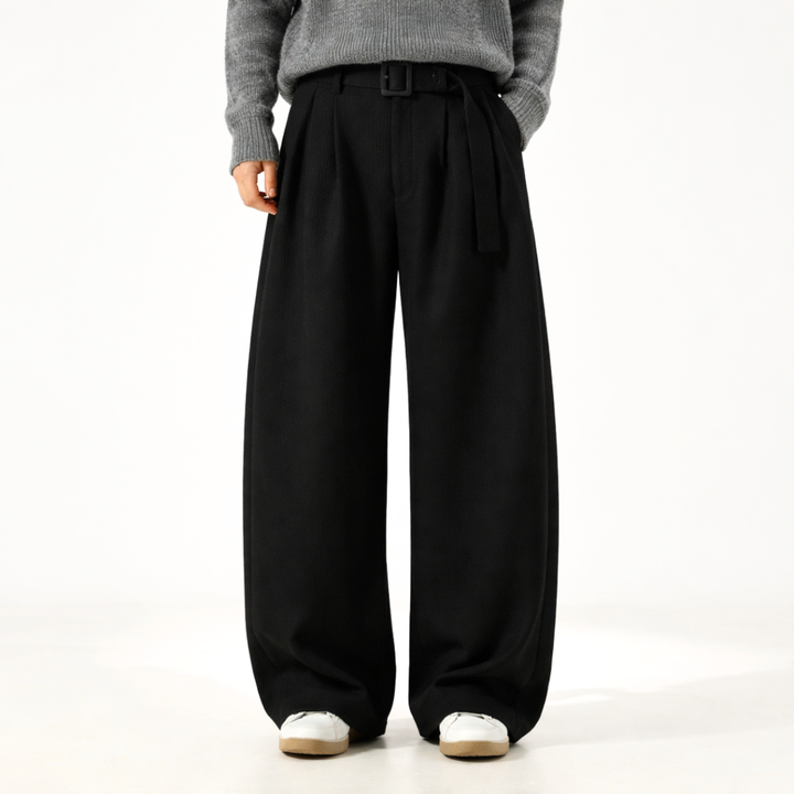 Men's Wide-Leg Wool Trousers – Tailored Comfort