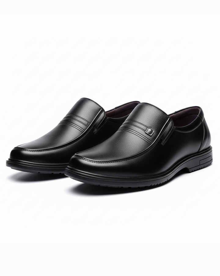Men’s Leather Loafers – Semi-Gloss Slip-On Style