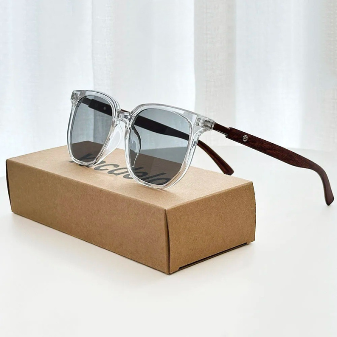 Men's Square Sunglasses – Crownwood Wood Accent